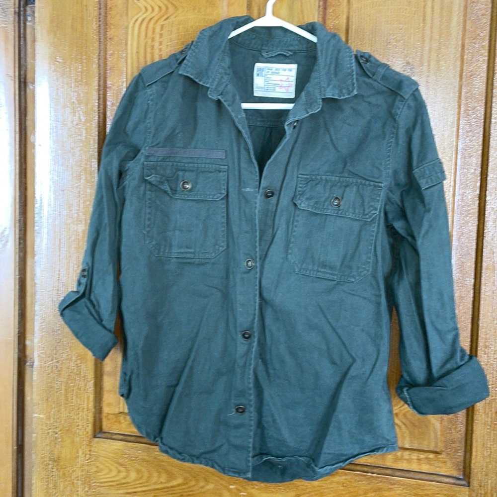 2/$30•Garage Army Green Button Up